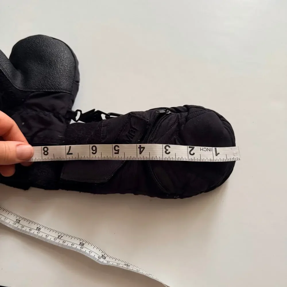 Kombi Mittens Black Size Medium (3-5 years) Zipper Pocket